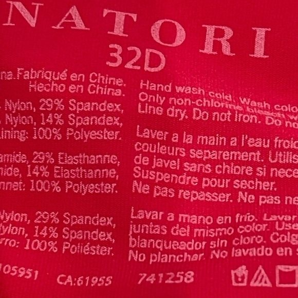 NATORI Avail Full Figure Convertible Underwire Bra 32D #741258 in Chili - Picture 4 of 8